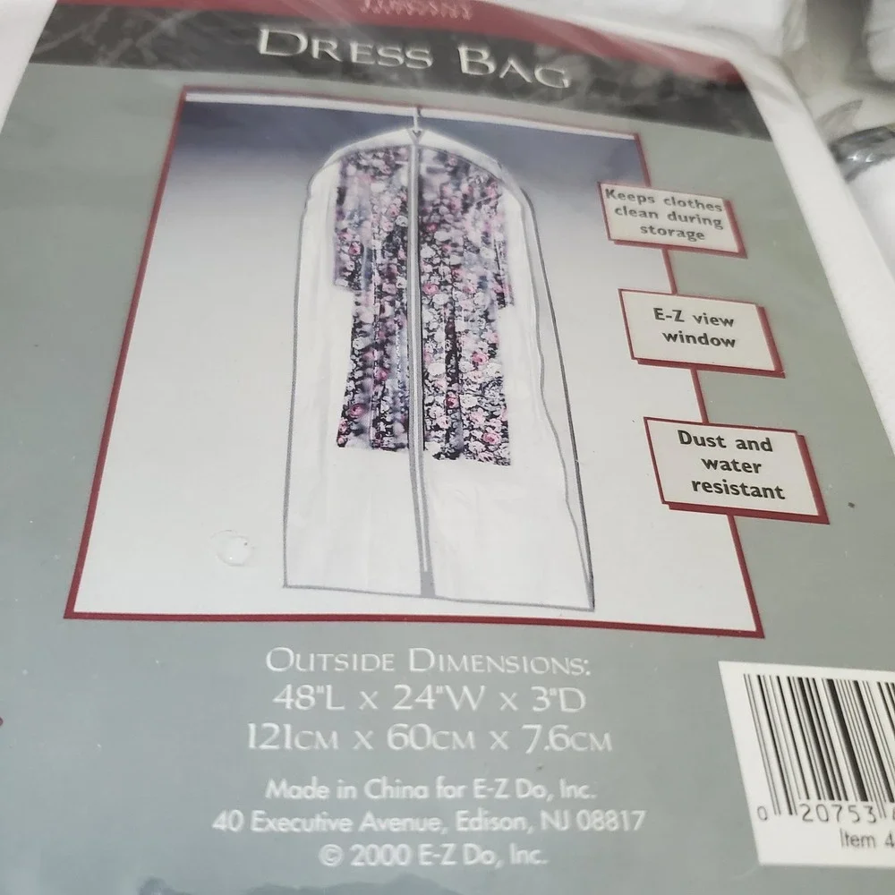 Lot of 4 White Dress Bags 48x24x3 Tuscany Collection Mainstays E-Z View Window